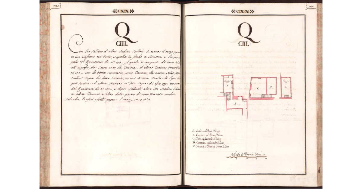 [Pianta del quartiere n. 103 del Ghetto di Firenze]