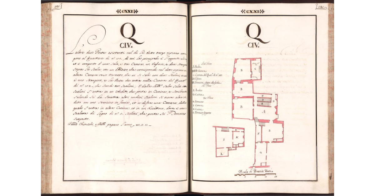 [Pianta del quartiere n. 104 del Ghetto di Firenze]