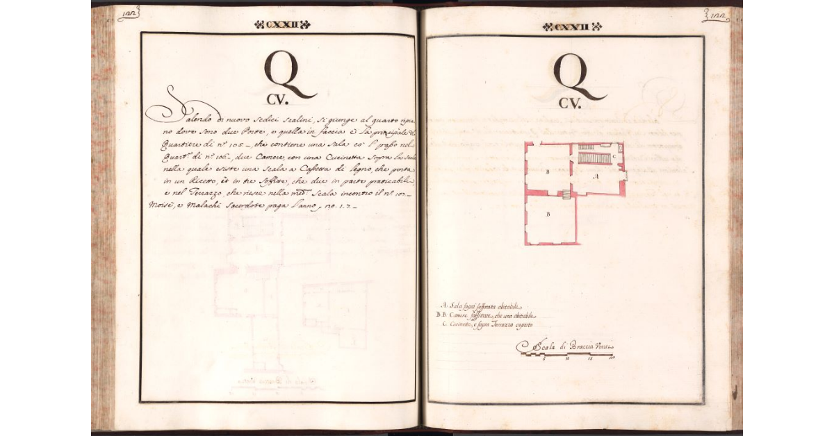 [Pianta del quartiere n. 105 del Ghetto di Firenze]