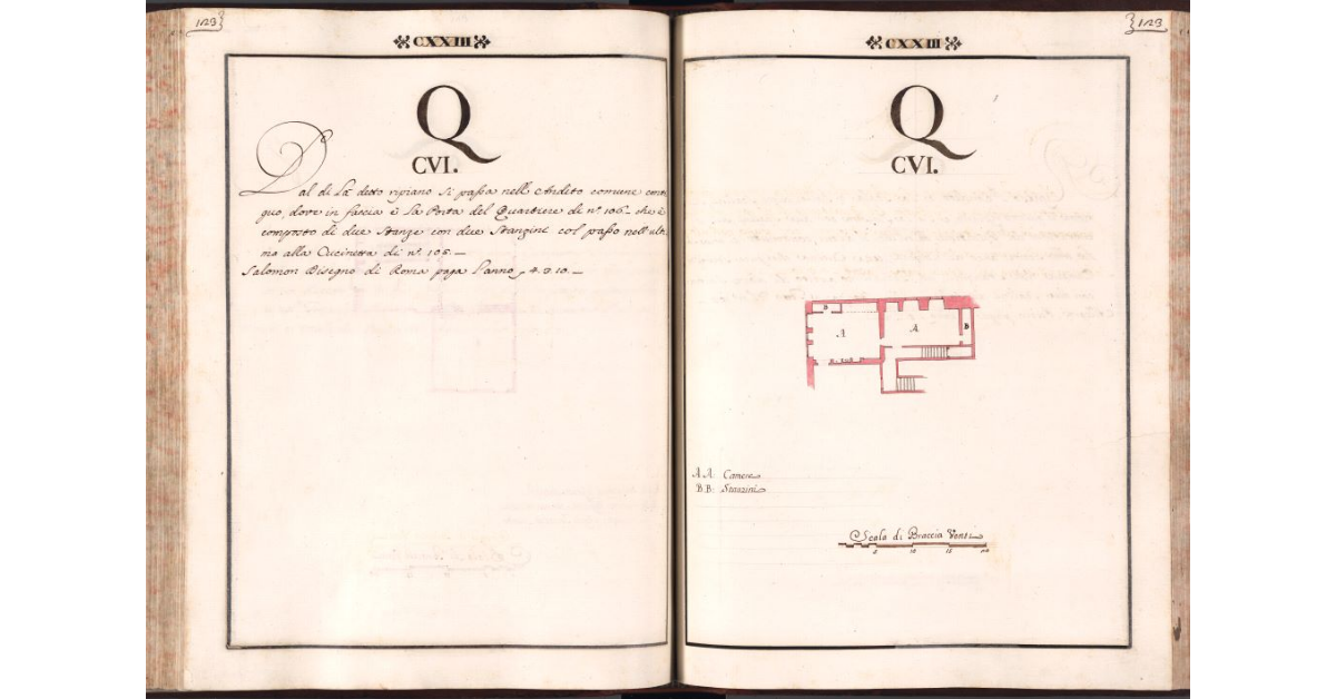 [Pianta del quartiere n. 106 del Ghetto di Firenze]