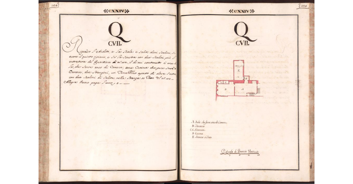[Pianta del quartiere n. 107 del Ghetto di Firenze]