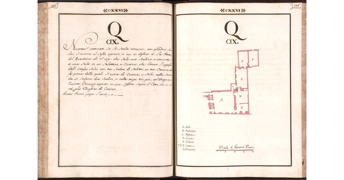 [Pianta del quartiere n. 109 del Ghetto di Firenze]