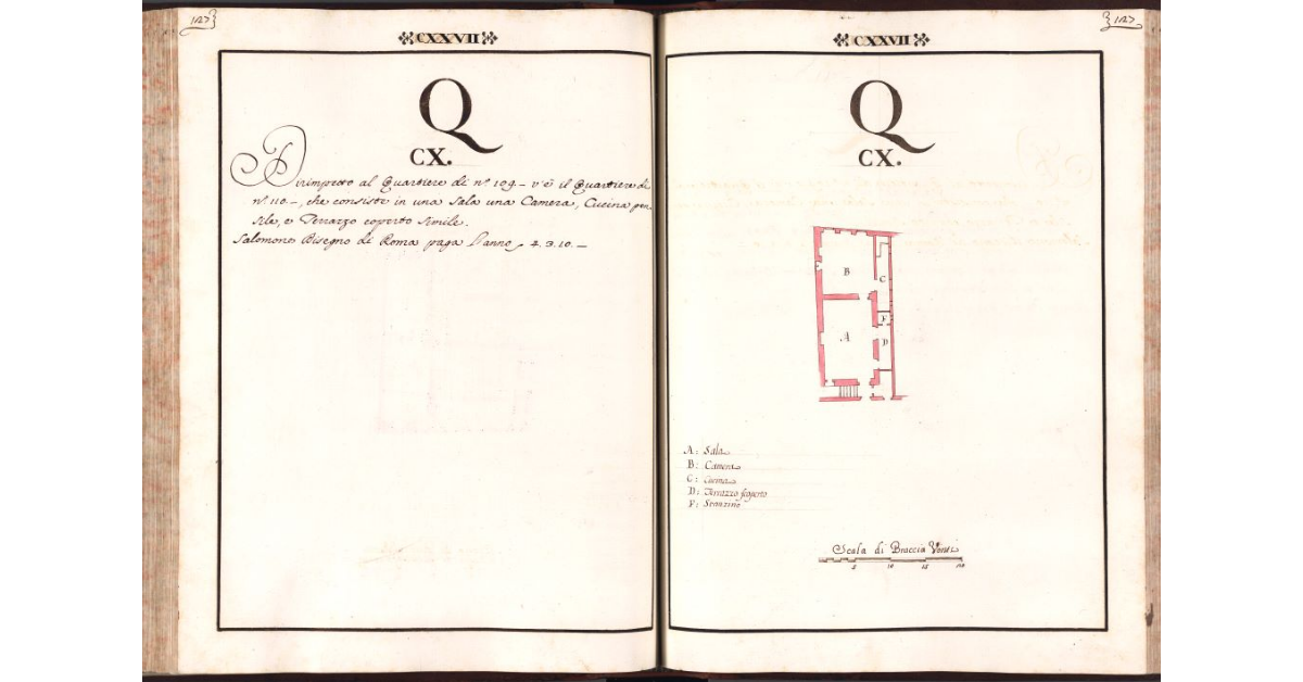 [Pianta del quartiere n. 110 del Ghetto di Firenze]