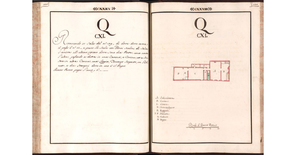 [Pianta del quartiere n. 111 del Ghetto di Firenze]