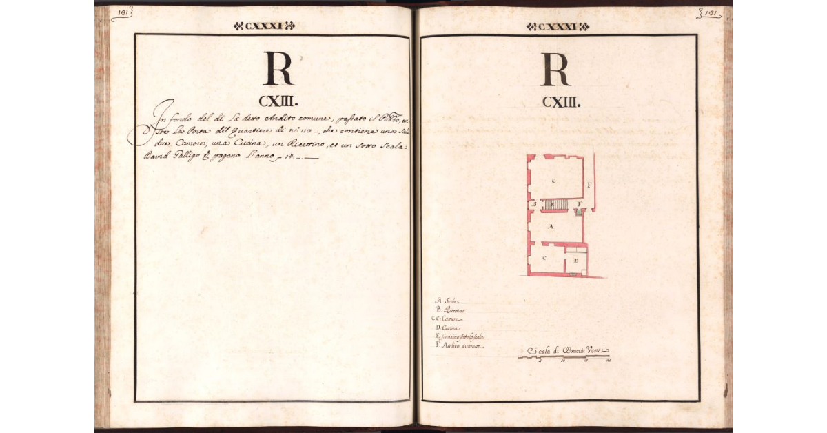 [Pianta del quartiere n. 113 del Ghetto di Firenze]