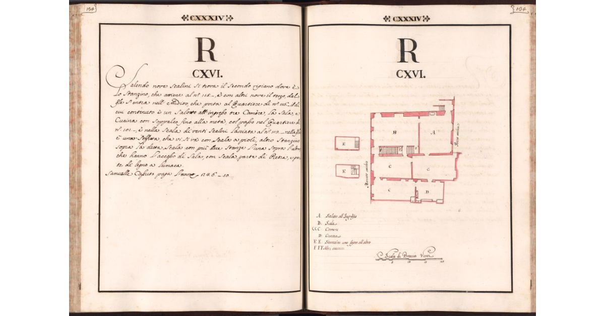 [Pianta del quartiere n. 116 del Ghetto di Firenze]