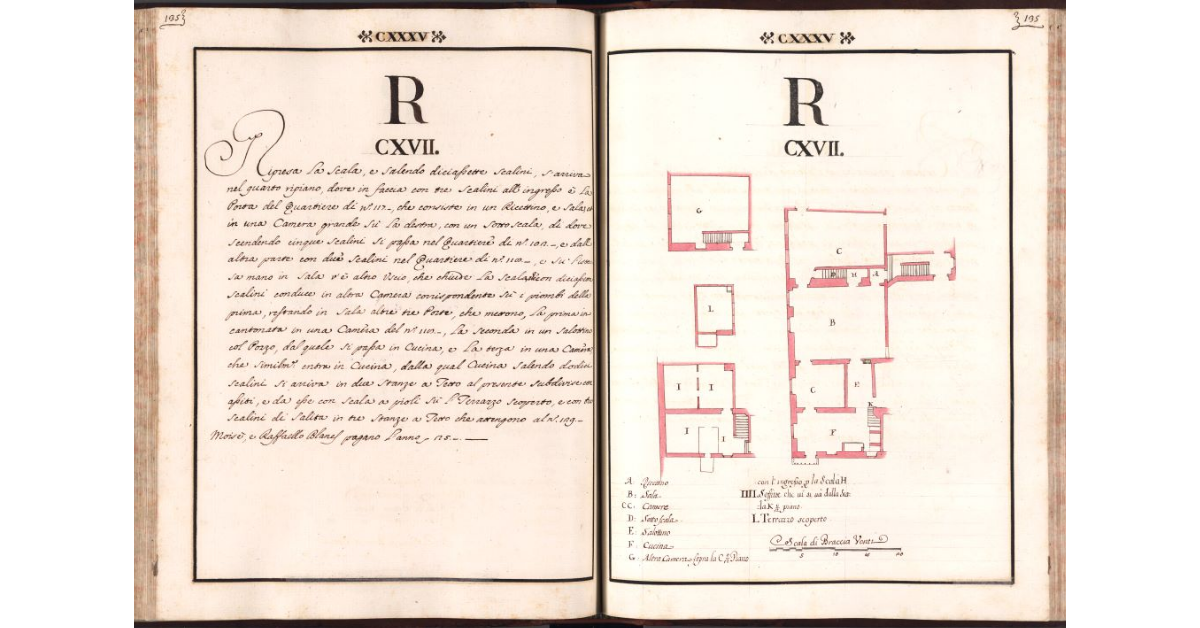 [Pianta del quartiere n. 117 del Ghetto di Firenze]