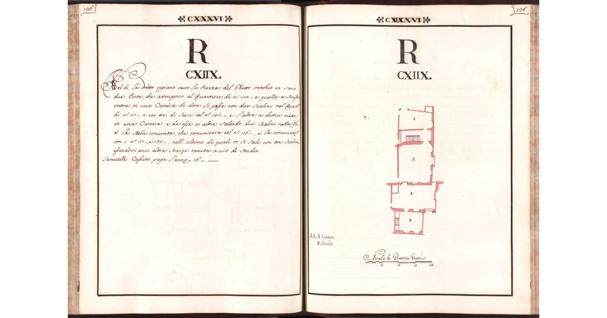 [Pianta del quartiere n. 118 del Ghetto di Firenze]