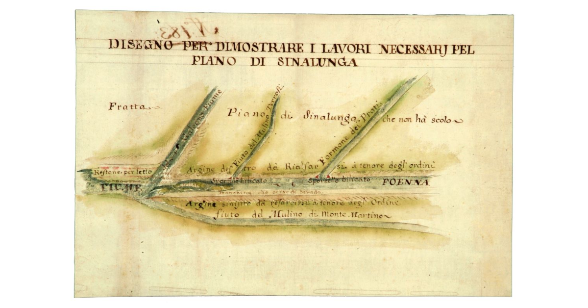 Disegno per dimostrare i lavori necessari pel Piano di Sinalunga