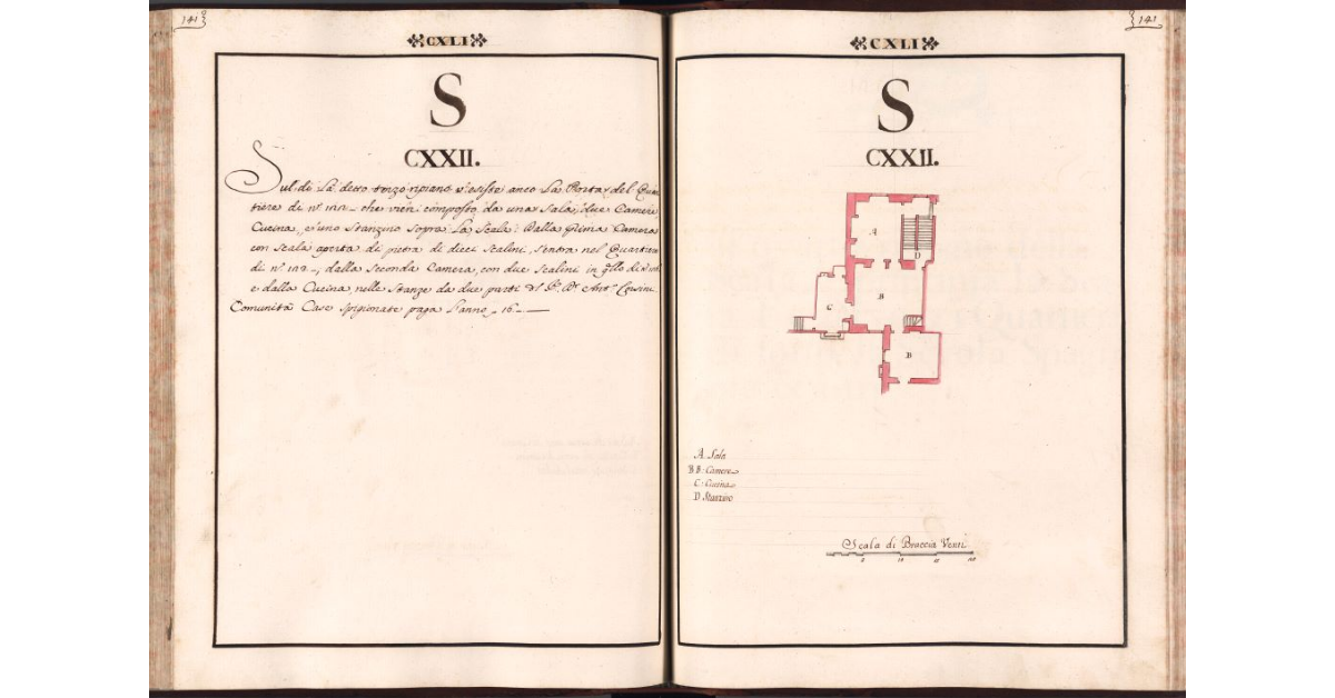 [Pianta del quartiere n. 122 del Ghetto di Firenze]
