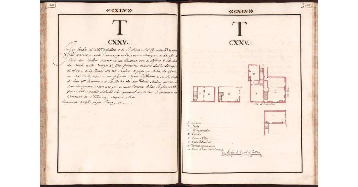 [Pianta del quartiere n. 125 del Ghetto di Firenze]