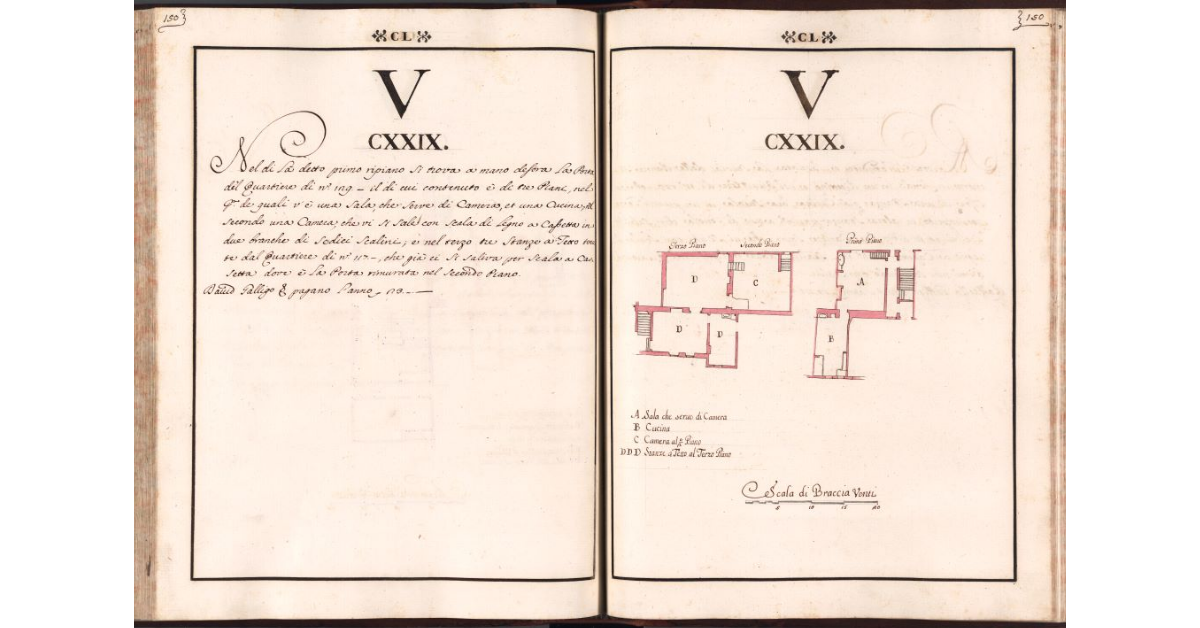 [Pianta del quartiere n. 129 del Ghetto di Firenze]
