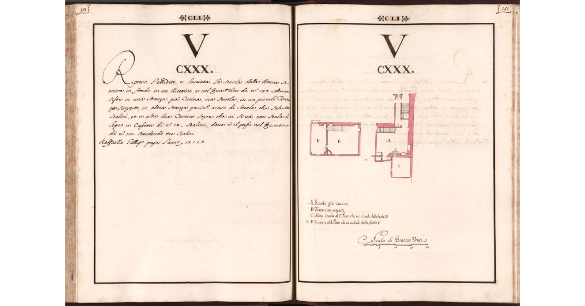 [Pianta del quartiere n. 130 del Ghetto di Firenze]