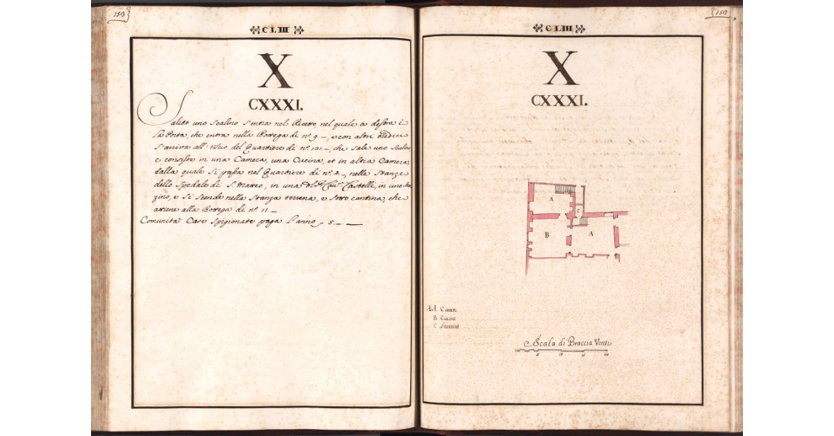 [Pianta del quartiere n. 131 del Ghetto di Firenze]