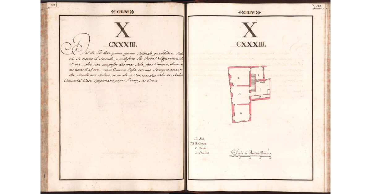 [Pianta del quartiere n. 133 del Ghetto di Firenze]
