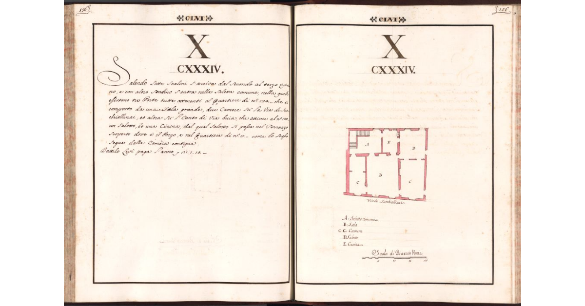 [Pianta del quartiere n. 134 del Ghetto di Firenze]