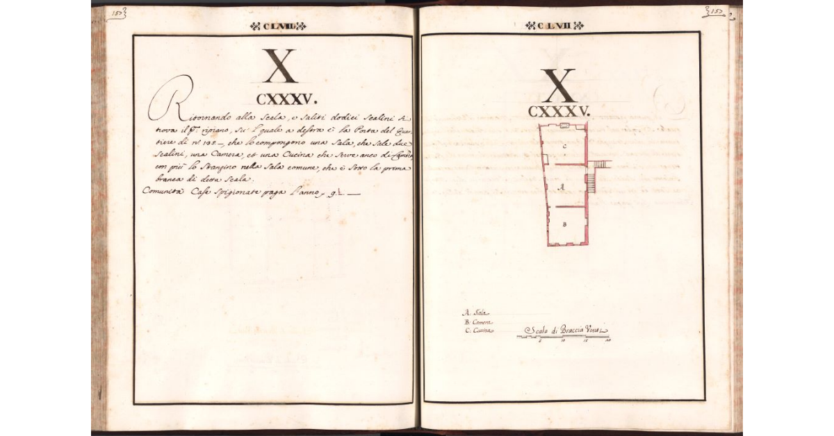 [Pianta del quartiere n. 135 del Ghetto di Firenze]