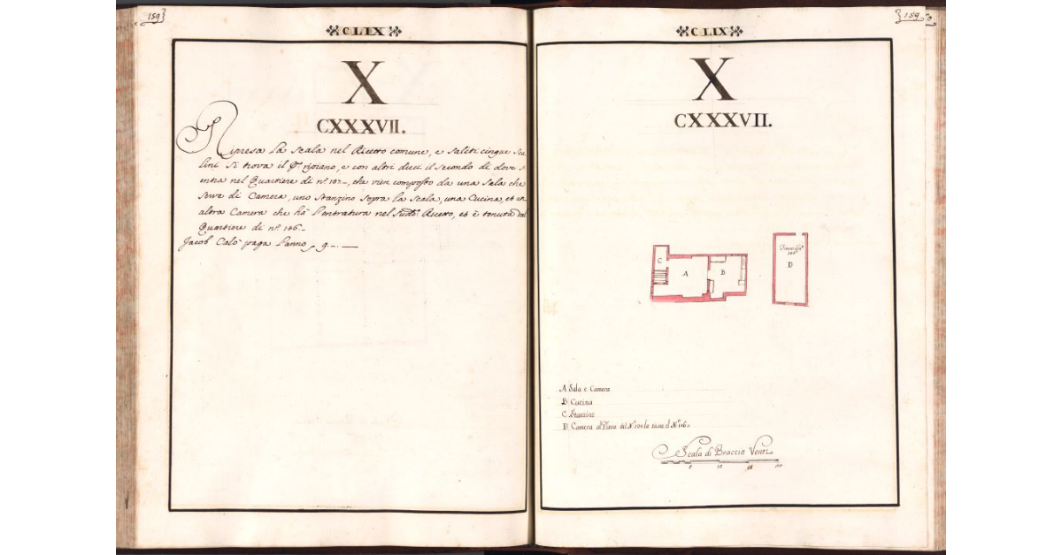 [Pianta del quartiere n. 137 del Ghetto di Firenze]