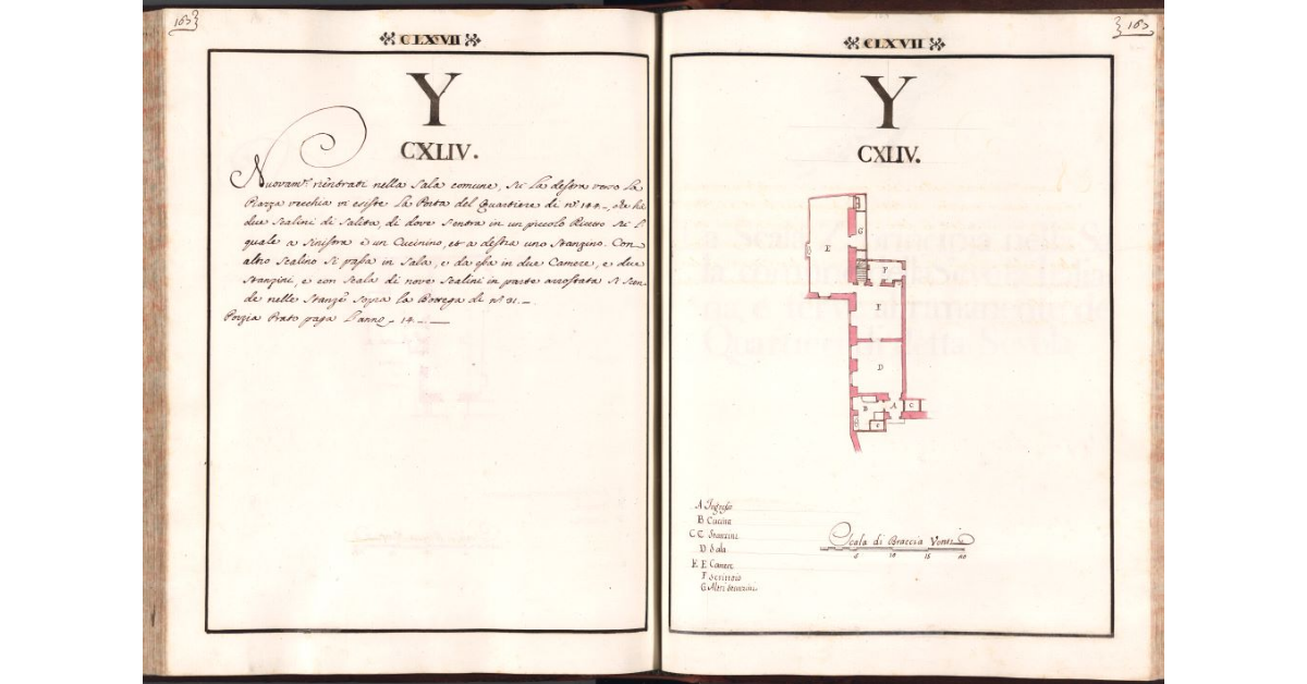 [Pianta del quartiere n. 144 del Ghetto di Firenze]