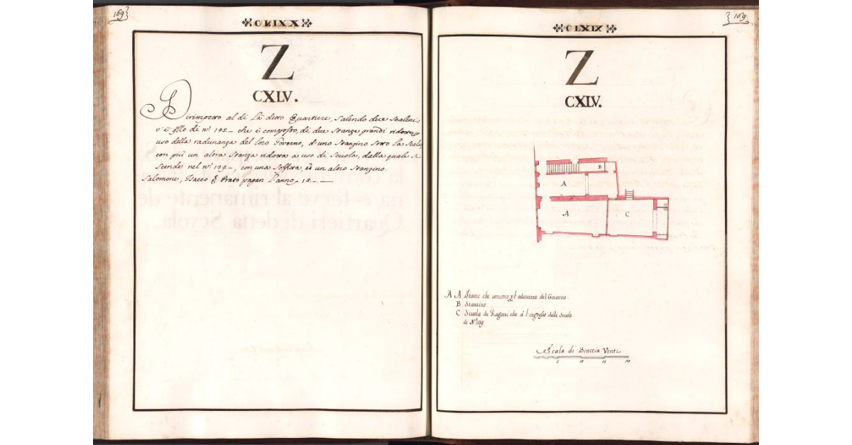 [Pianta del quartiere n. 145 del Ghetto di Firenze]