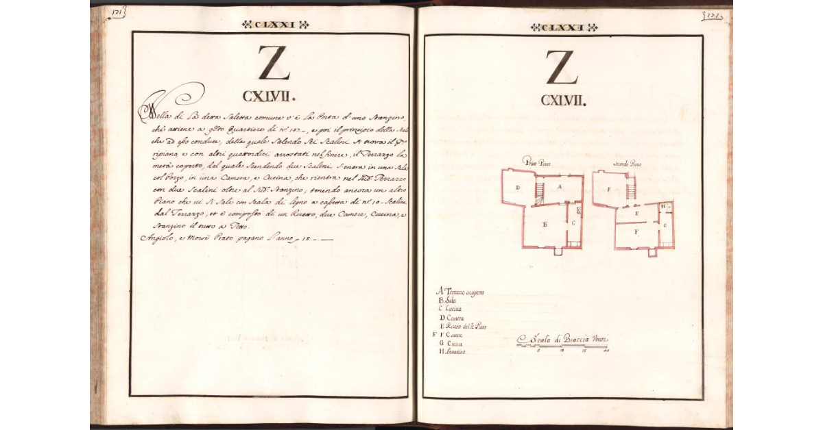 [Pianta del quartiere n. 147 del Ghetto di Firenze]
