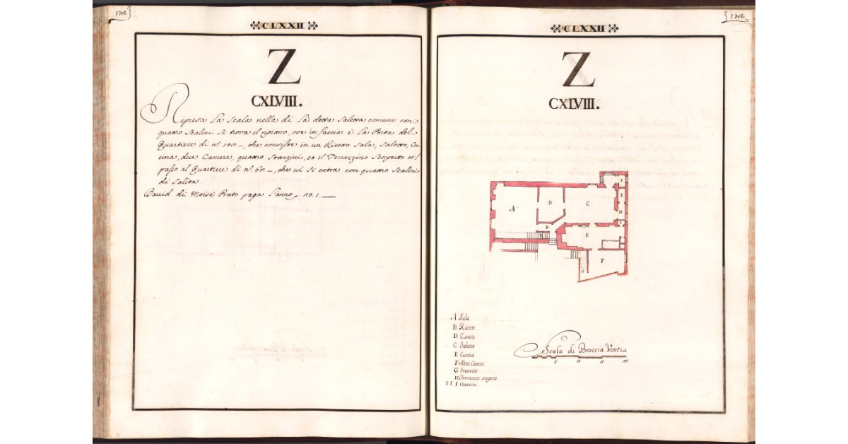[Pianta del quartiere n. 148 del Ghetto di Firenze]