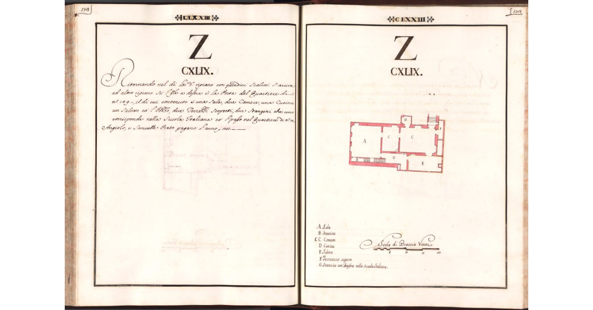[Pianta del quartiere n. 149 del Ghetto di Firenze]