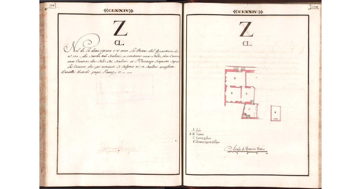 [Pianta del quartiere n. 150 del Ghetto di Firenze]