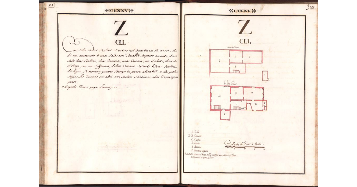 [Pianta del quartiere n. 151 del Ghetto di Firenze]