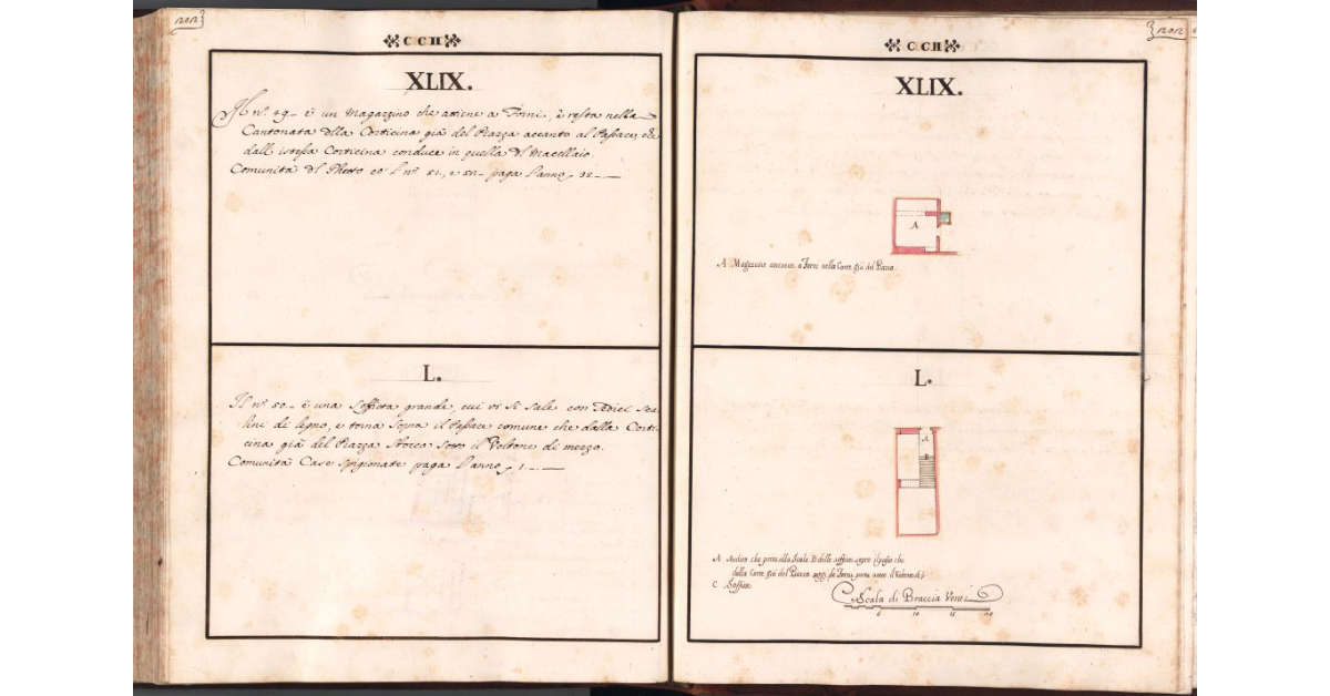 [Magazzino n. 49 e soffitta n. 50 nel Ghetto di Firenze]