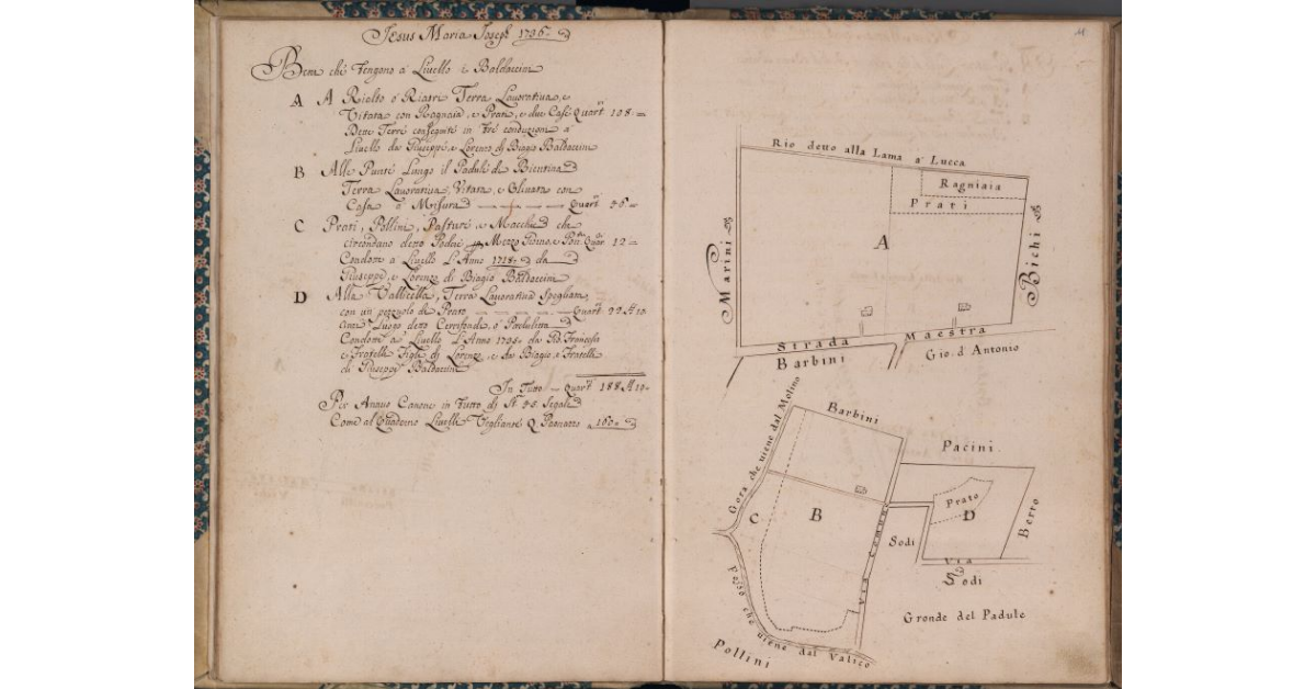 [Terreni concessi a livello nel comune di Pescia]