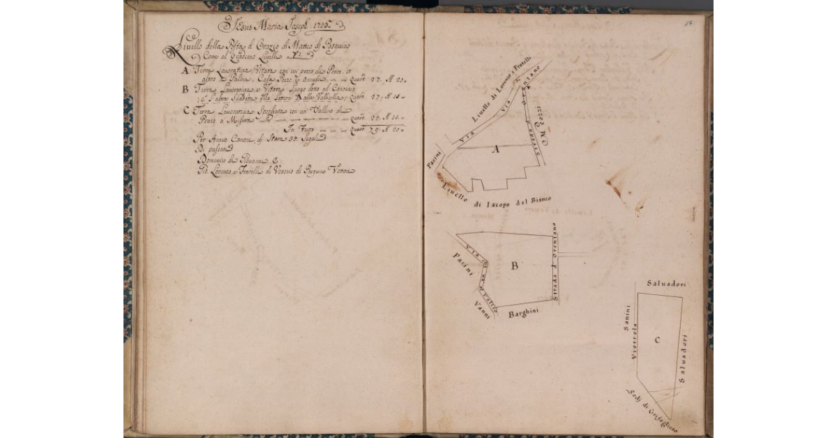 [Terreni concessi a livello nel comune di Pescia]