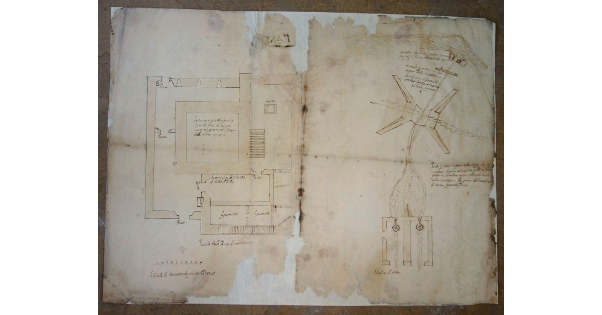 Pianta della Rocca di Manciano. Mulino di Istia