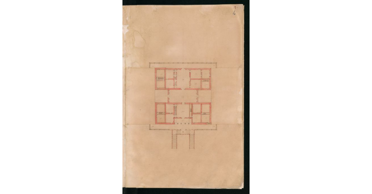 [Pianta del secondo piano del Palazzo del Poggio a Caiano]
