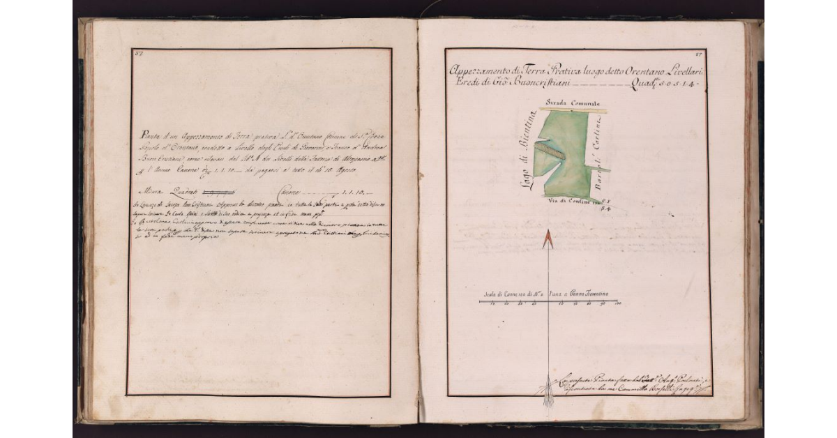 [Appezzamento di terreno prativo situato in località Orentano nel comune di S. Croce]