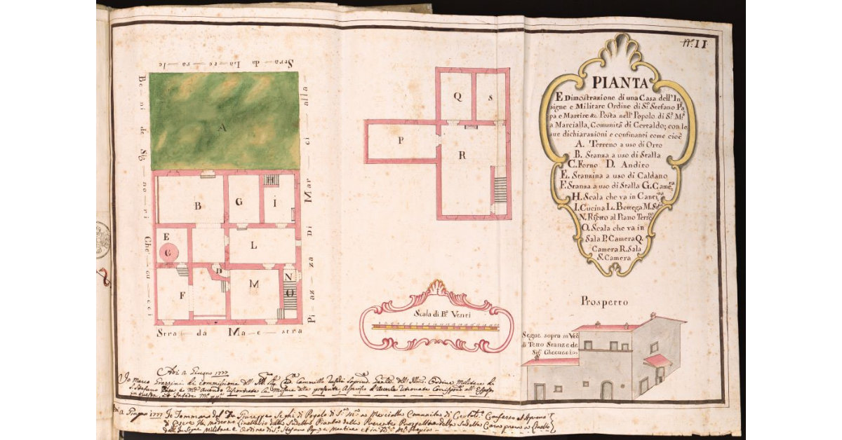 Pianta e Dimostrazione di una Casa [...] posta nel Popolo di Santa Maria a Marcialla, comunità di Certaldo