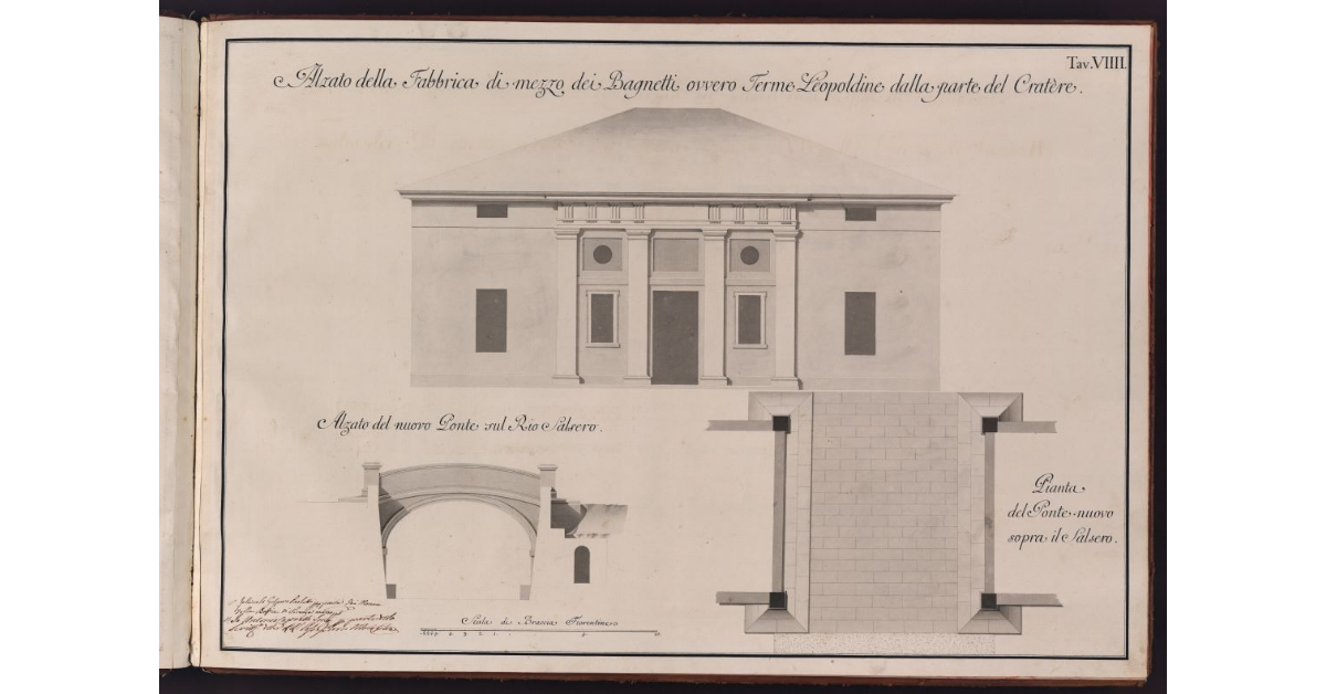 Alzato della Fabbrica di mezzo dei Bagnetti ovvero Terme Leopoldine dalla parte del Cratère