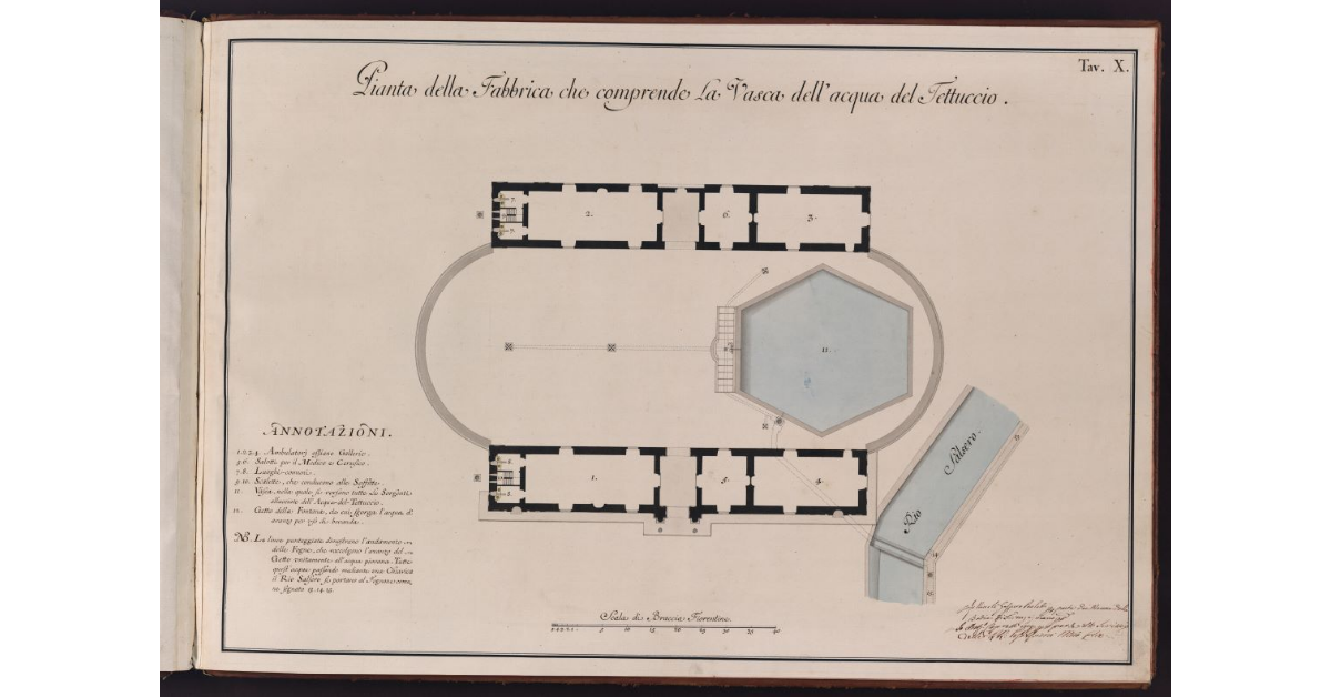 Pianta della Fabbrica che comprende La Vasca dell'acqua del Tettuccio