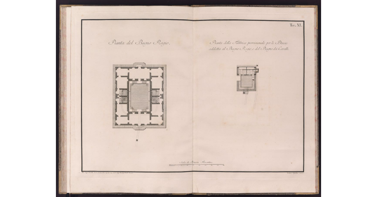 [Pianta del Bagno Regio e della fabbrica provvisionale per le docce]