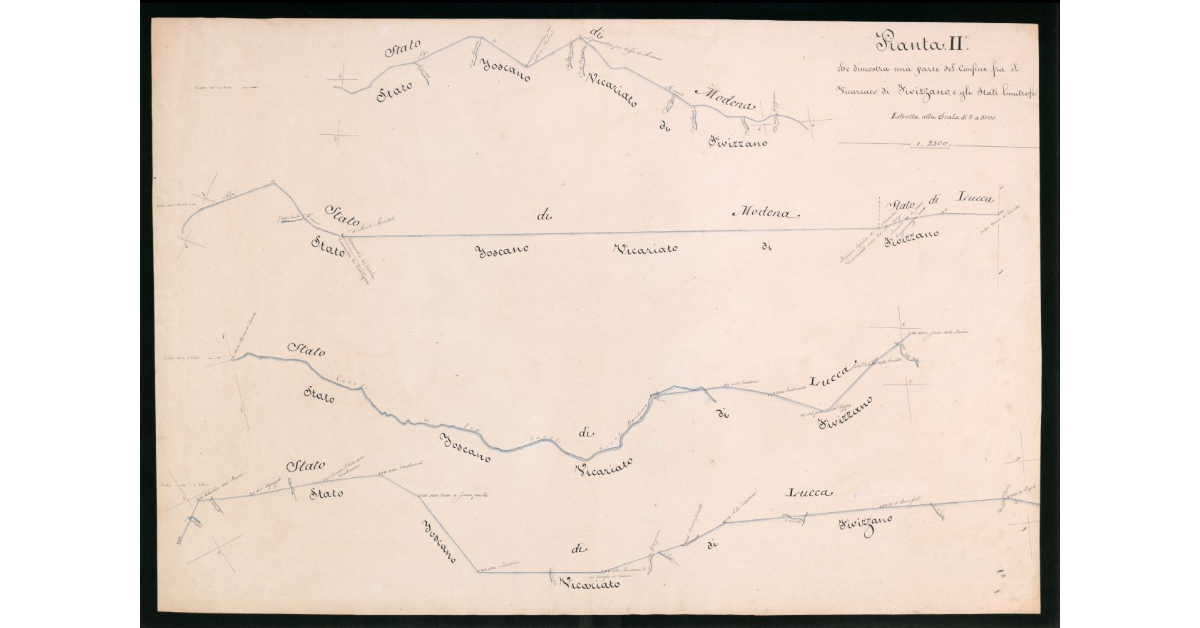 Pianta II che dimostra una parte del confine fra il Vicariato di Fivizzano e gli stati limitrofi