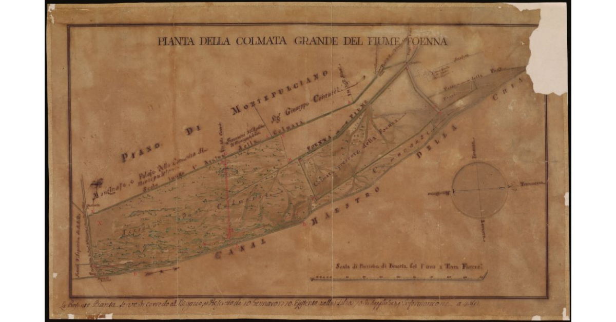 Pianta della colmata grande del fiume Foenna nella parte di Bettolle