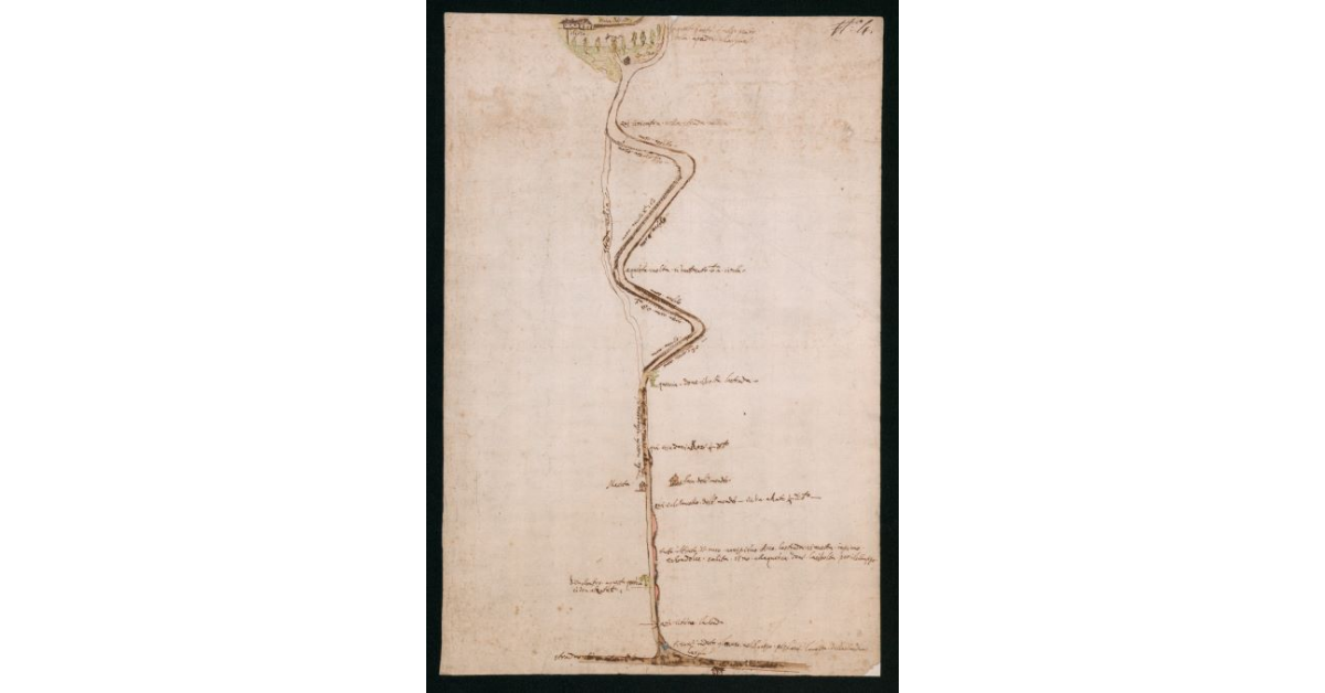 Disenio per il muratore atente alla strada per la charozza per salire alla chiesa della Chastellina