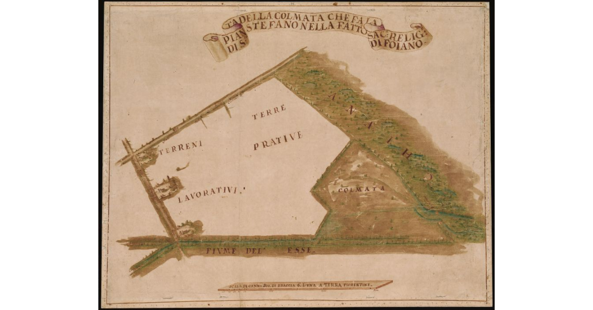 Pianta della colmata che fa la Sacra Religione di S. Stefano nella Fattoria di Foiano