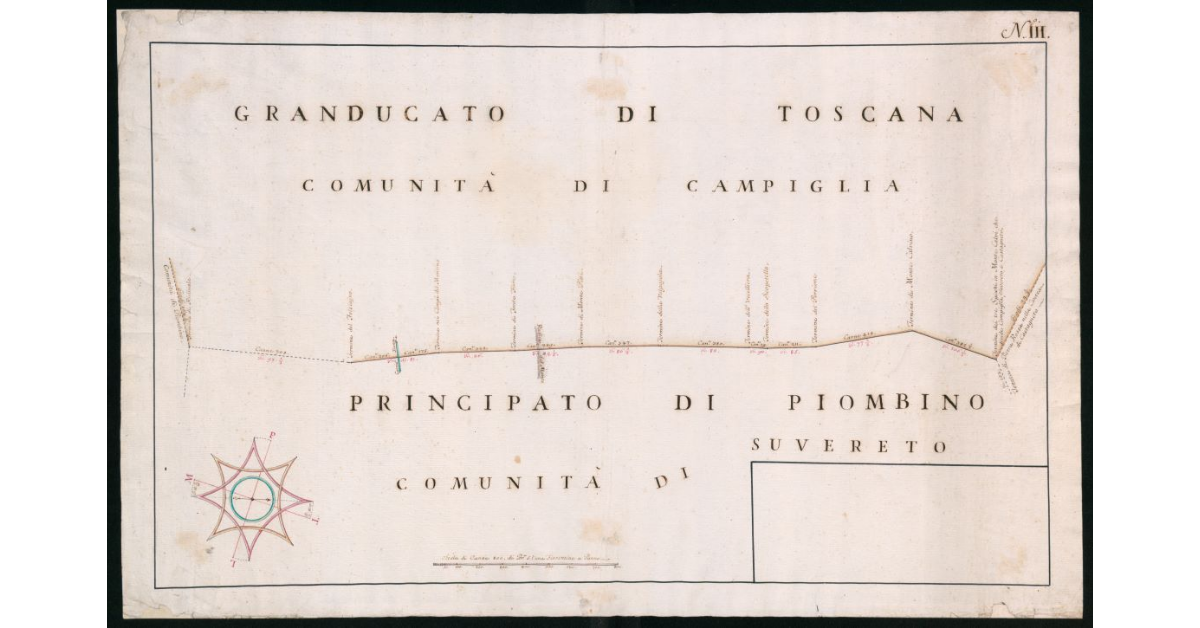 Confine giurisdizionale tra il Granducato di Toscana e il Principato di Piombino da Montecalvi fino alla bassa Valdicornia. III