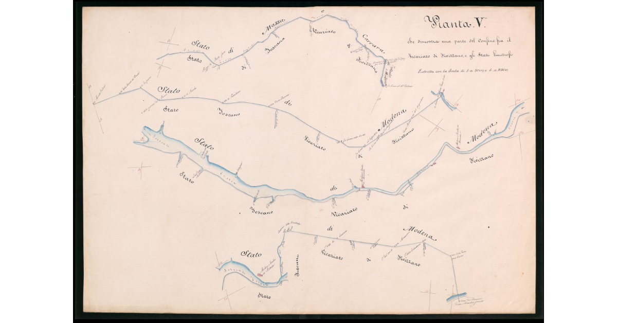 Pianta V che dimostra una parte del confine fra il Vicariato di Fivizzano e gli stati limitrofi