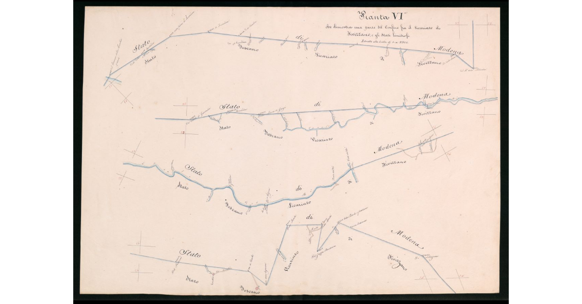 Pianta VI che dimostra una parte del confine fra il Vicariato di Fivizzano e gli stati limitrofi