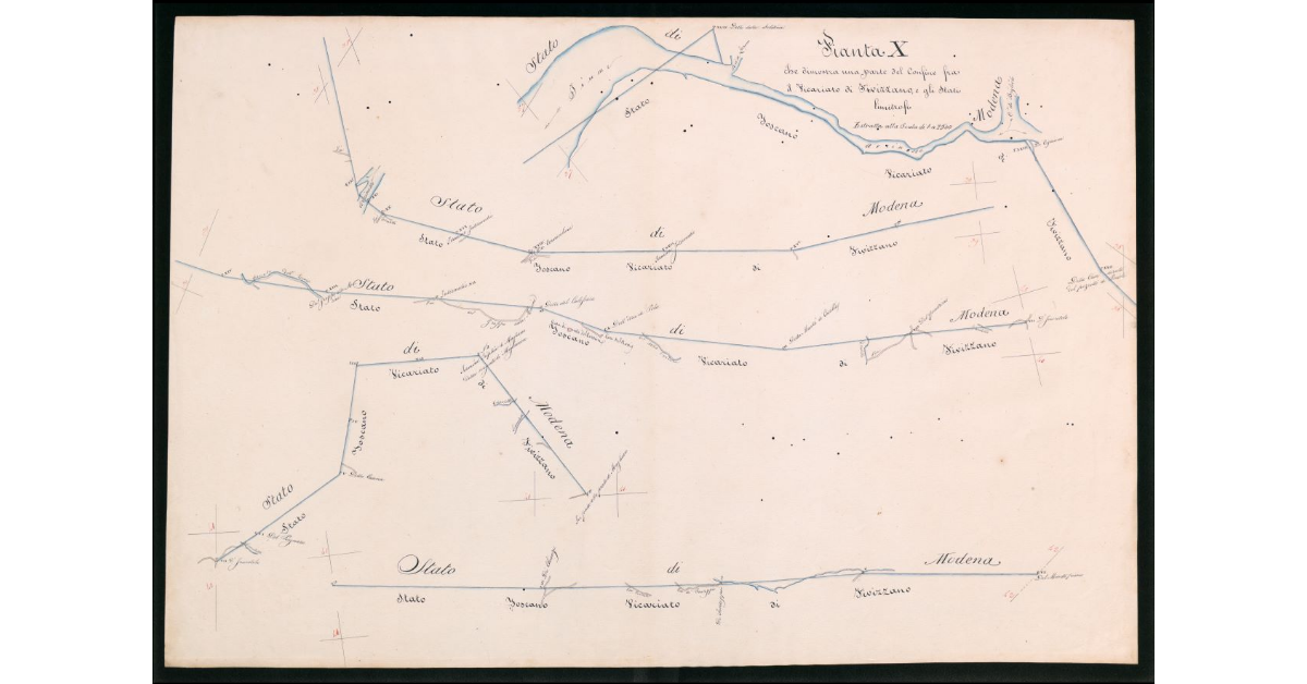 Pianta X che dimostra una parte del confine fra il Vicariato di Fivizzano e gli stati limitrofi