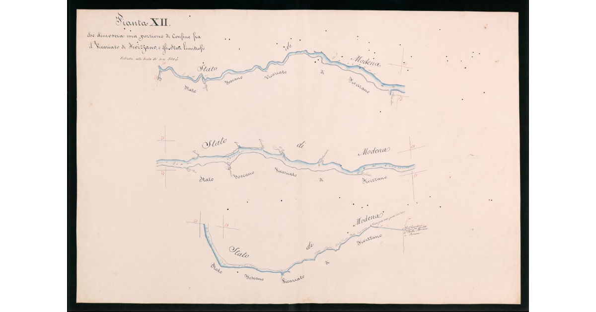 Pianta XII che dimostra una parte del confine fra il Vicariato di Fivizzano e gli stati limitrofi
