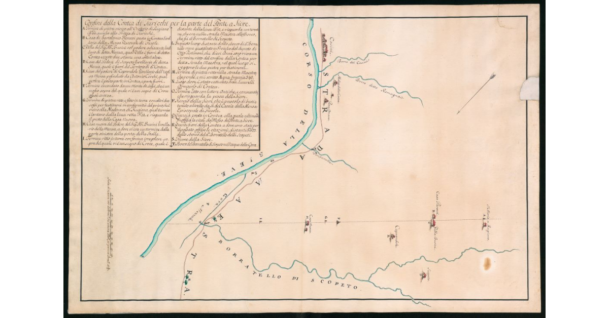 Confini della contea di Turicchi per la parte del Ponte a Sieve