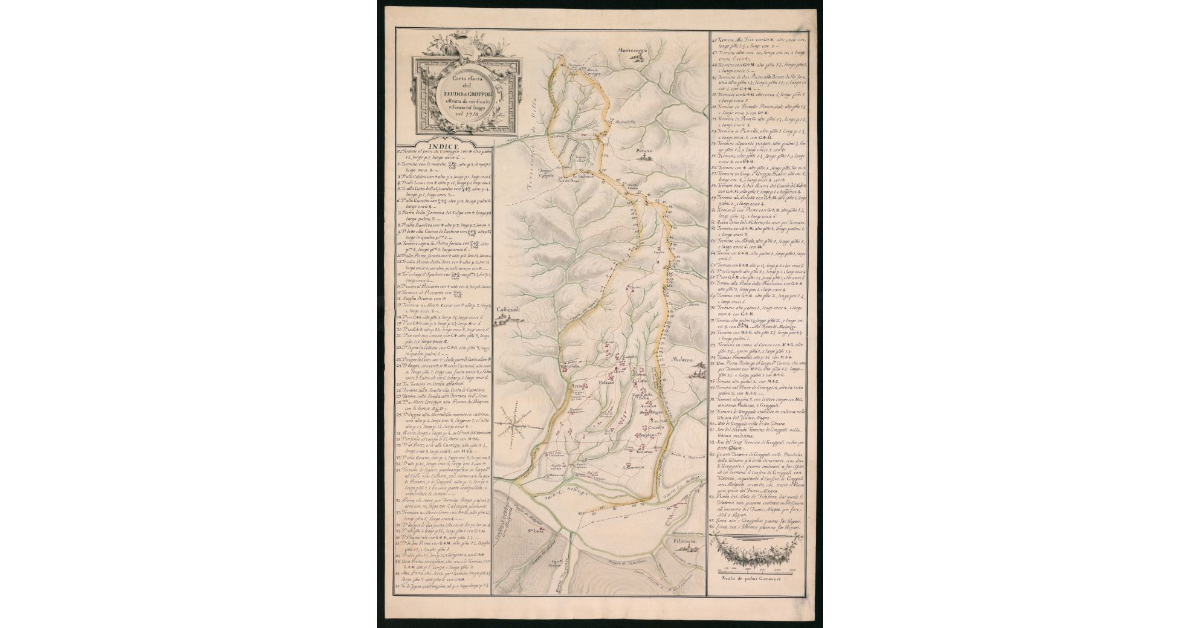 Carta esatta del Feudo di Groppoli estratta da consimile rilevata sul luogo nel 1710